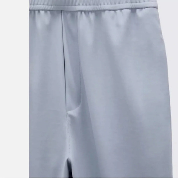New with tags size XS Zara high waisted pull on joggers gray tech material - Picture 6 of 6